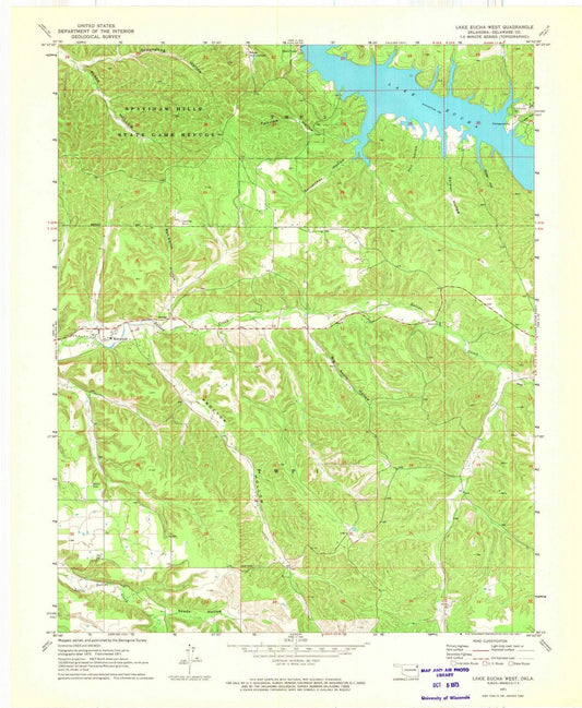 1971 Lake Eucha West, OK - Oklahoma - USGS Topographic Map