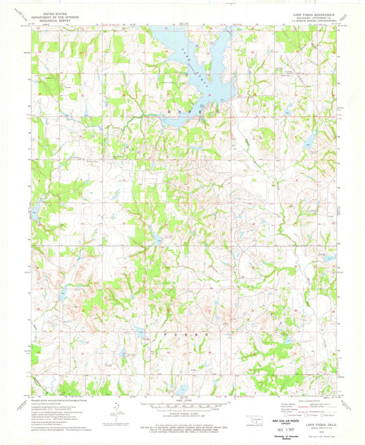 1974 Lake Fuqua, OK - Oklahoma - USGS Topographic Map