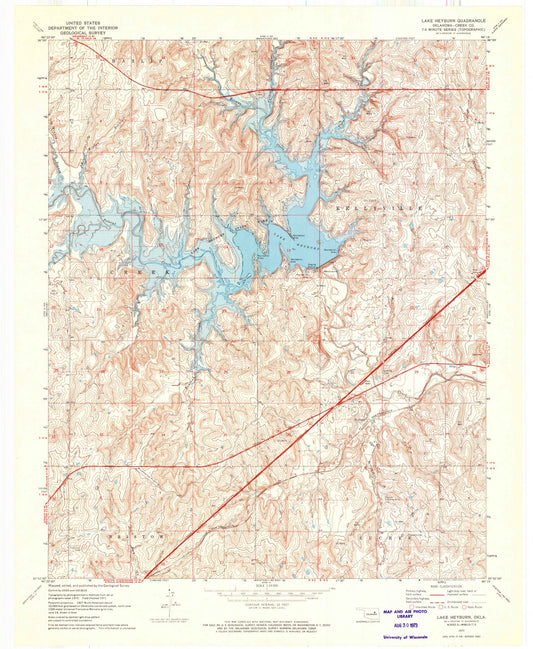 1971 Lake Heyburn, OK - Oklahoma - USGS Topographic Map