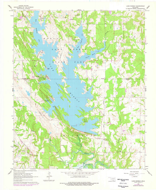 1964 Lake Murray, OK - Oklahoma - USGS Topographic Map