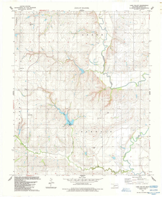 1984 Lake Valley, OK - Oklahoma - USGS Topographic Map