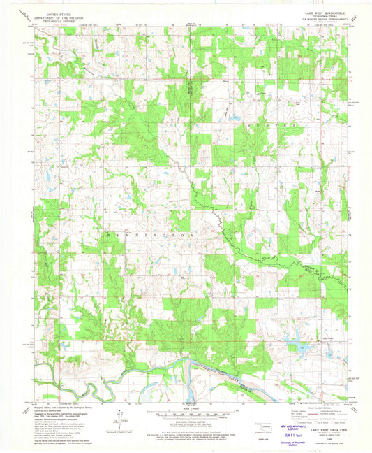 1980 Lake West, OK - Oklahoma - USGS Topographic Map