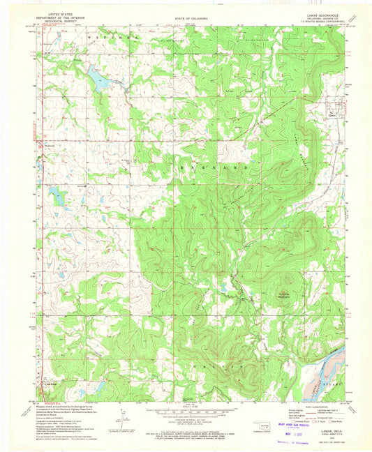 1970 Lamar, OK - Oklahoma - USGS Topographic Map