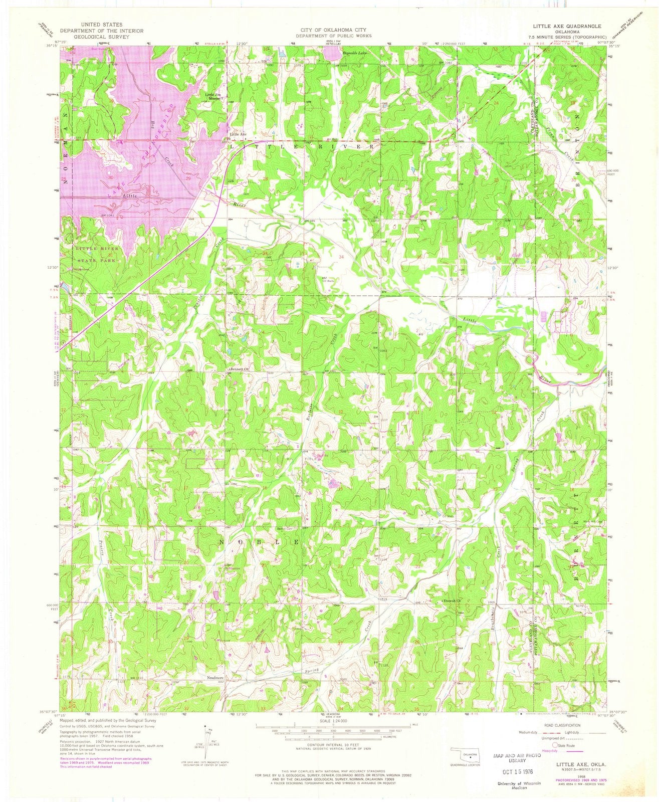 1958 Little Axe, OK - Oklahoma - USGS Topographic Map