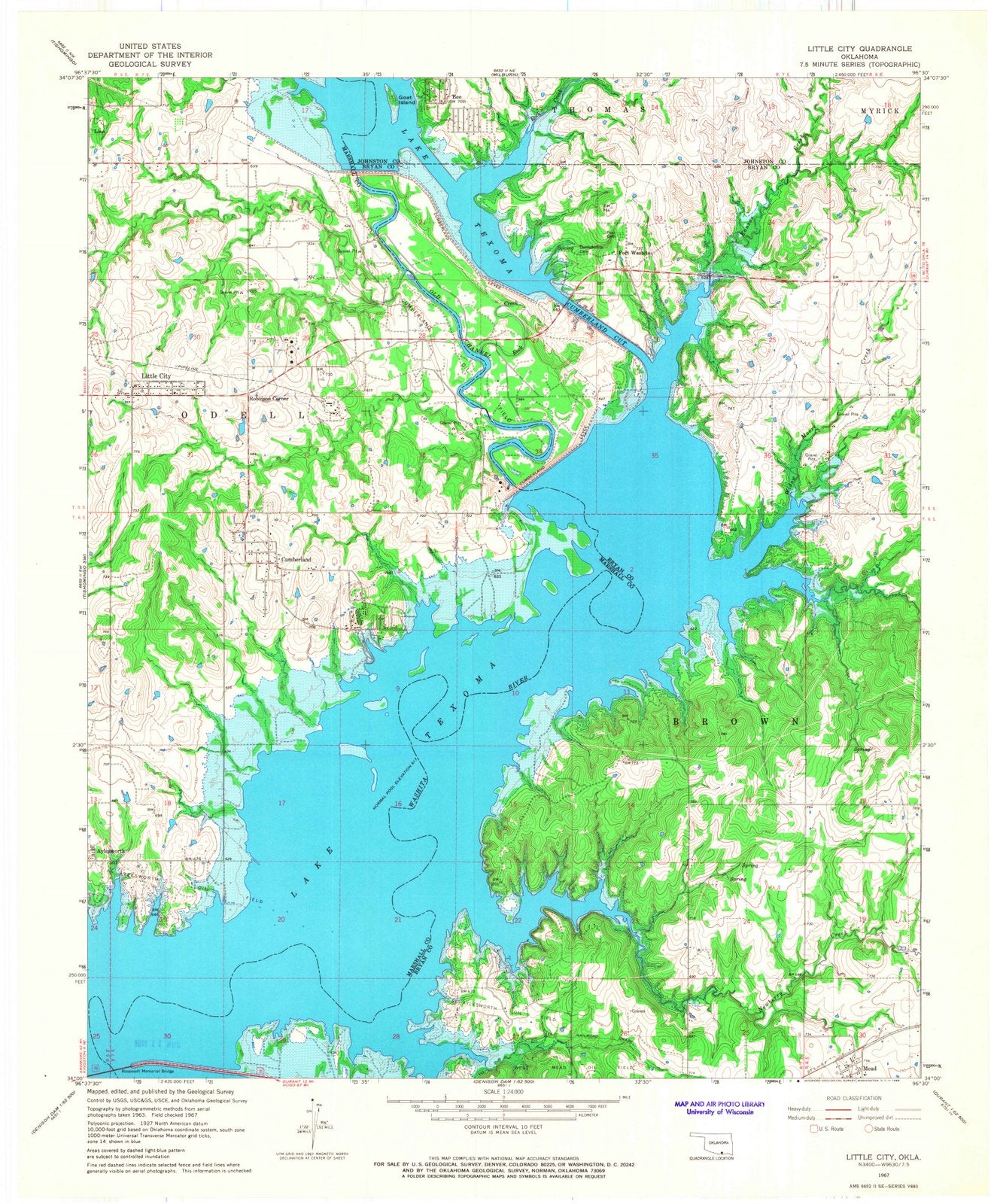1967 Little City, OK - Oklahoma - USGS Topographic Map