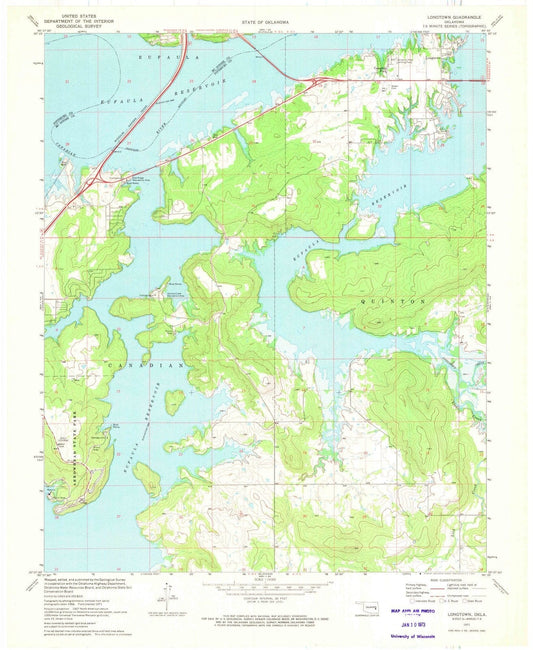 1971 Longtown, OK - Oklahoma - USGS Topographic Map