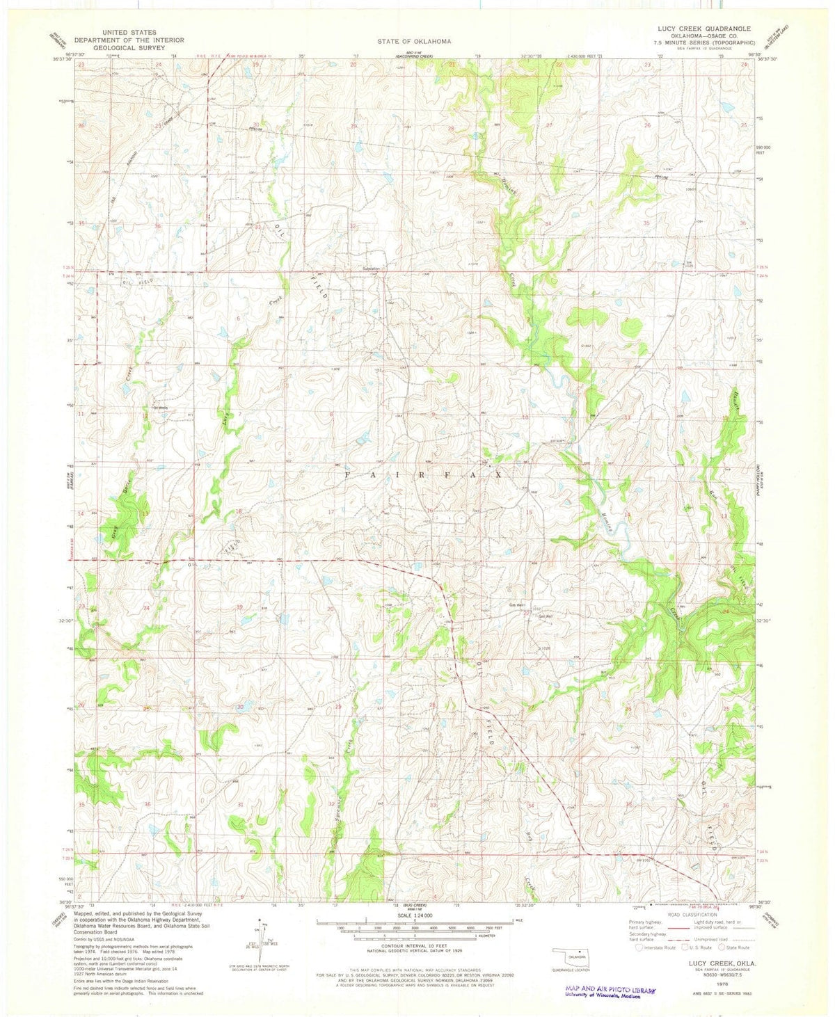 1978 Lucy Creek, OK - Oklahoma - USGS Topographic Map