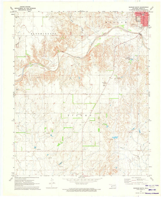 1971 Mangum South, OK - Oklahoma - USGS Topographic Map