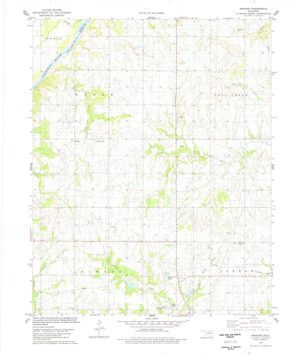 1978 Masham, OK - Oklahoma - USGS Topographic Map