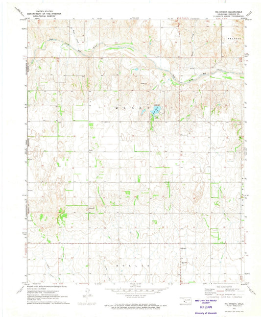 1971 Mc Knight, OK - Oklahoma - USGS Topographic Map