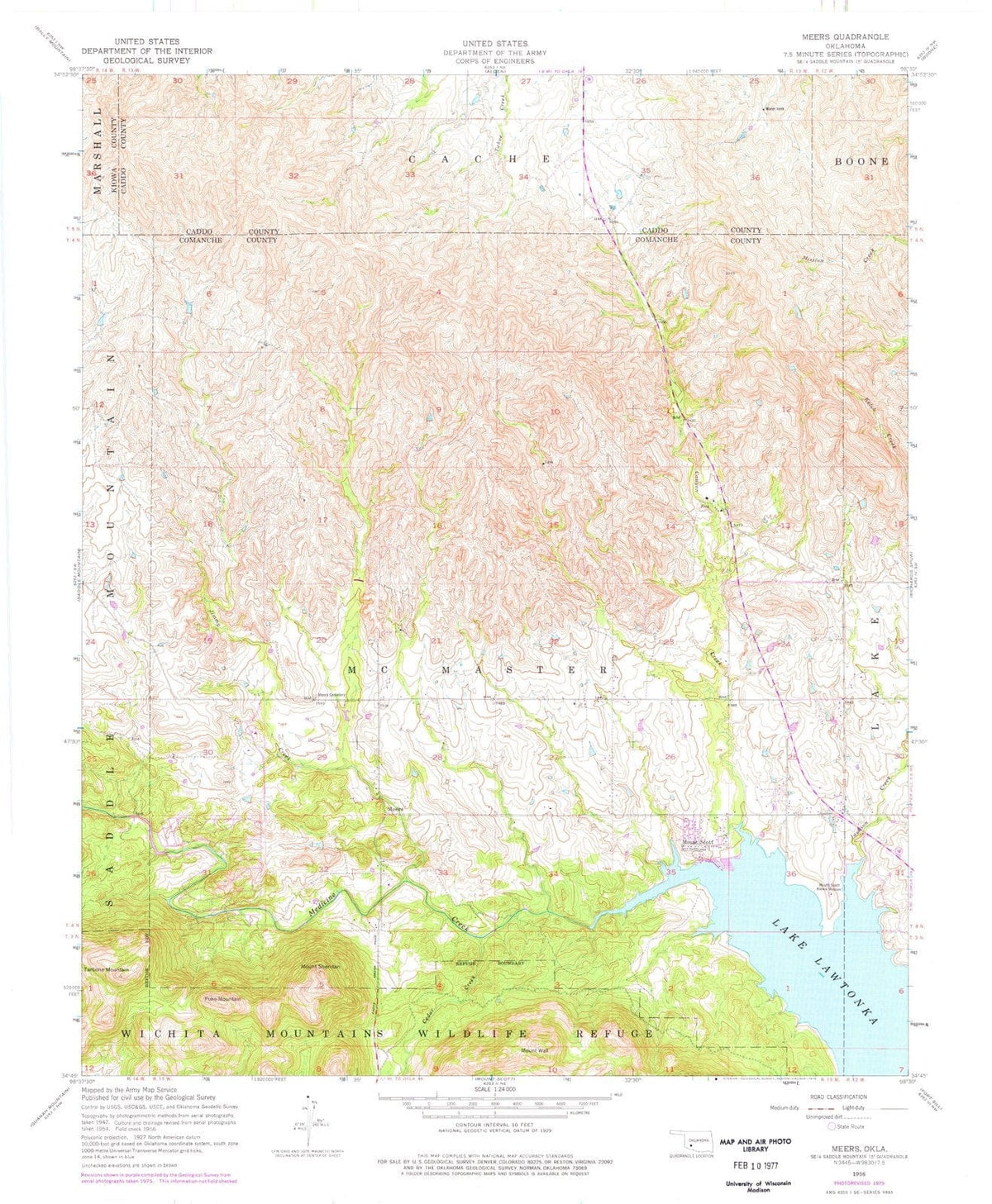 1956 Meers, OK - Oklahoma - USGS Topographic Map