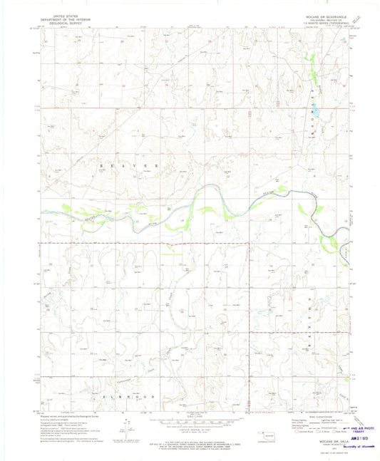 1971 Mocane, OK - Oklahoma - USGS Topographic Map