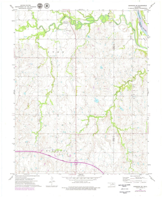 1972 Morrison, OK - Oklahoma - USGS Topographic Map