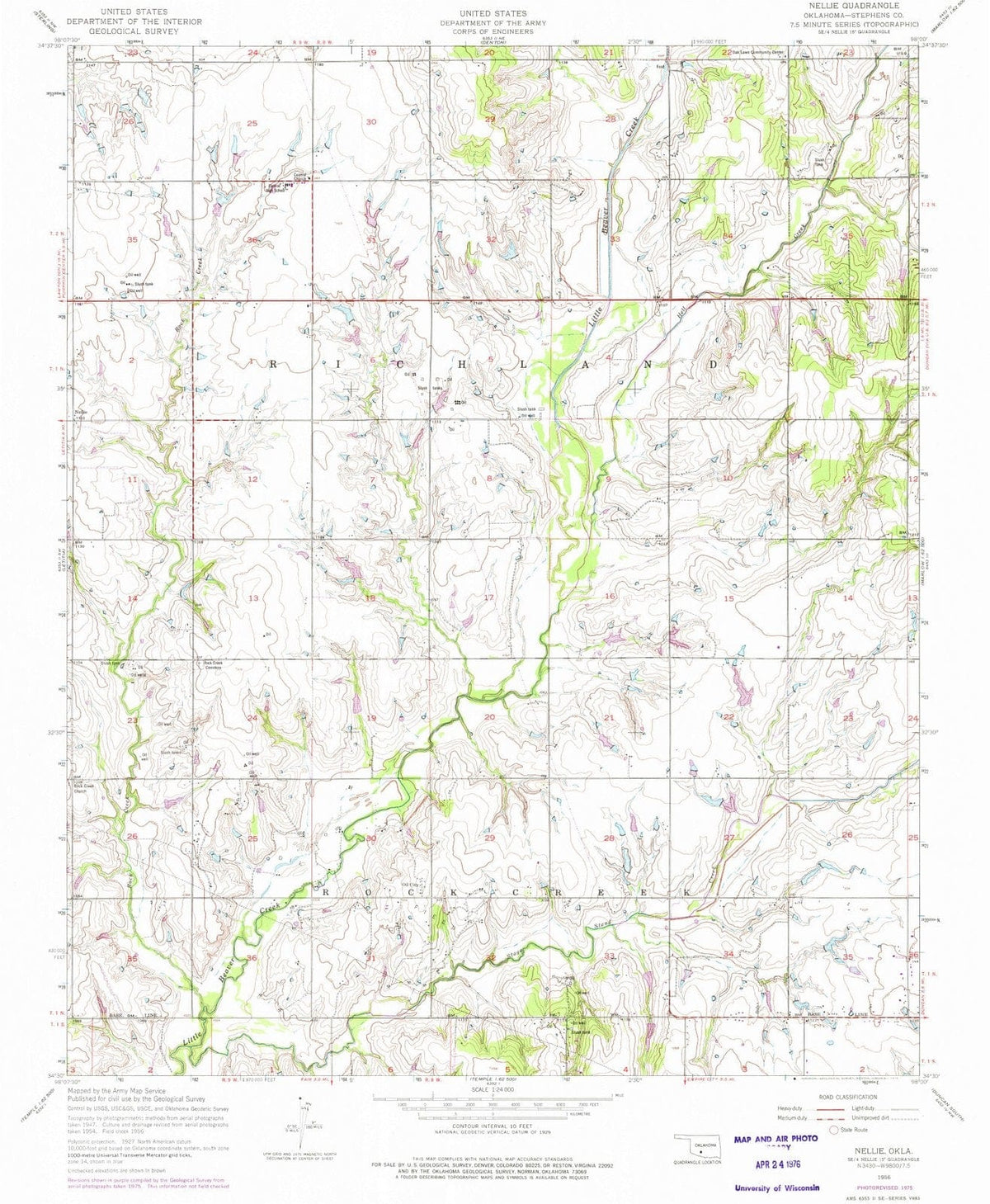 1956 Nellie, OK - Oklahoma - USGS Topographic Map
