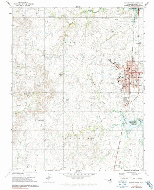 1972 Nowata West, OK - Oklahoma - USGS Topographic Map