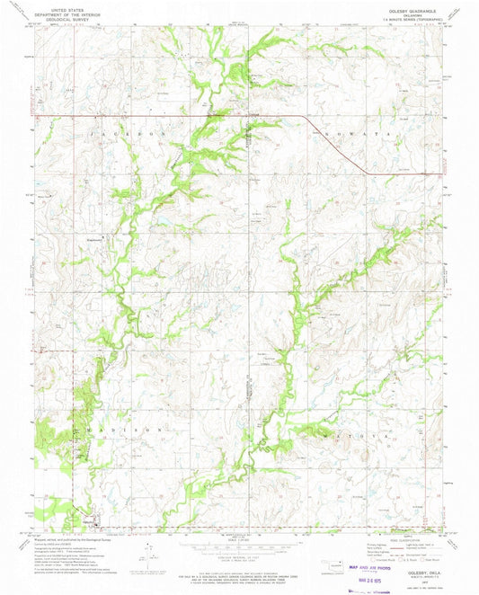 1972 Oglesby, OK - Oklahoma - USGS Topographic Map