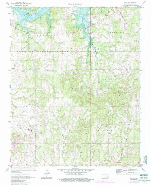 1970 Olive, OK - Oklahoma - USGS Topographic Map