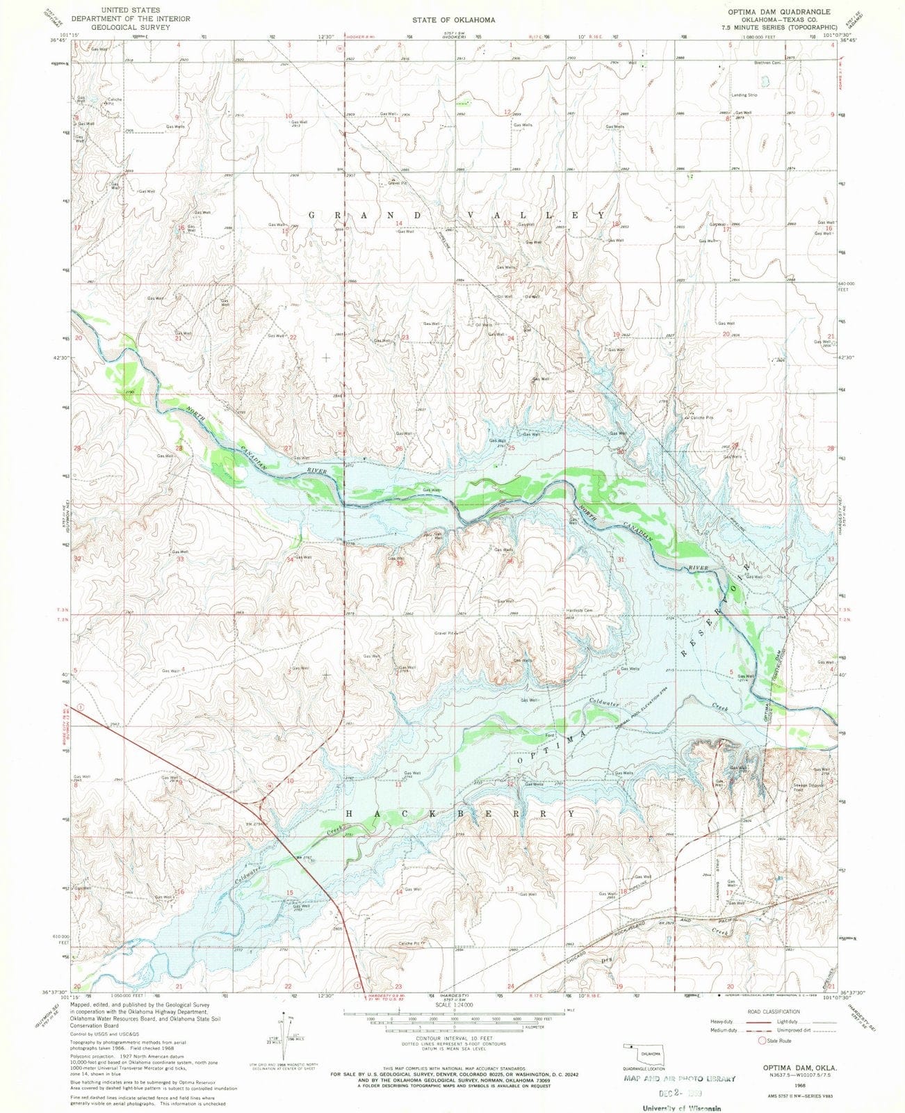 1968 Optimaam, OK - Oklahoma - USGS Topographic Map