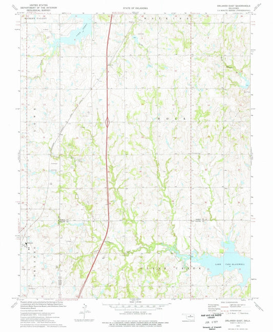 1974 Orlando East, OK - Oklahoma - USGS Topographic Map