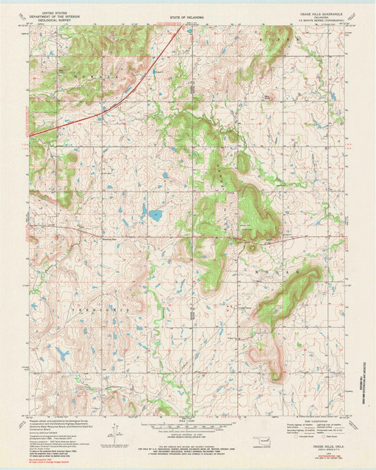 1970 Osage Hills, OK - Oklahoma - USGS Topographic Map