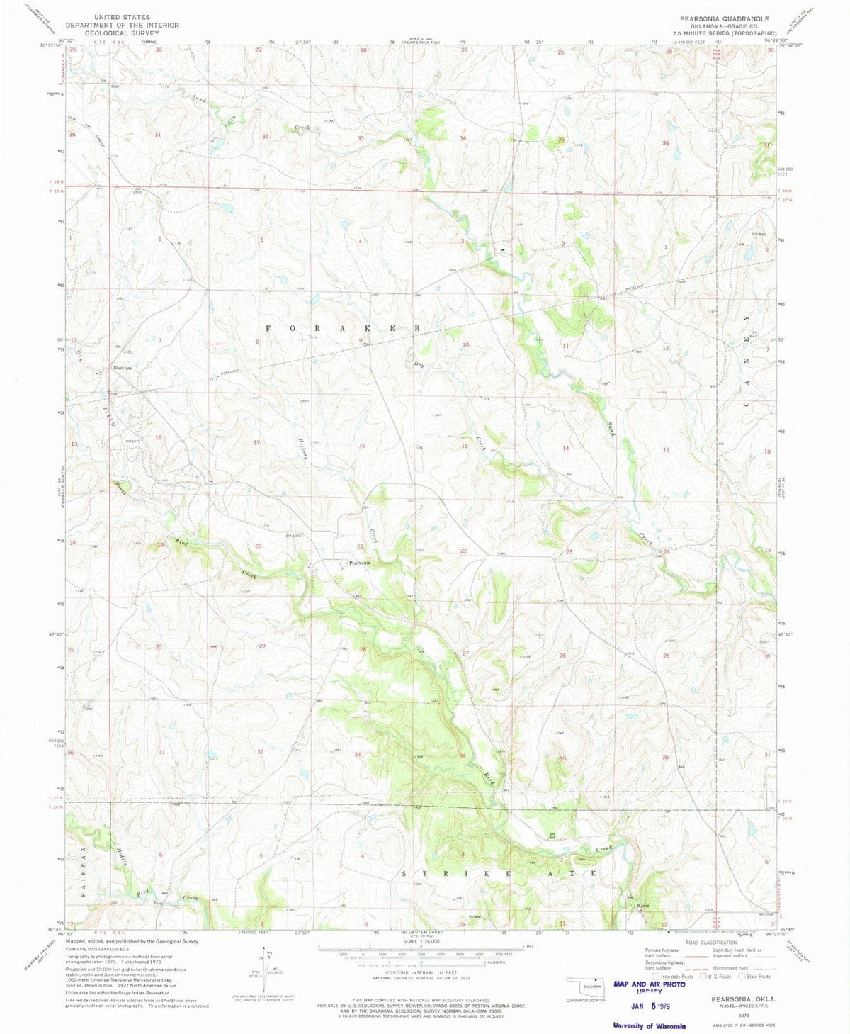 1973 Pearsonia, OK - Oklahoma - USGS Topographic Map v3