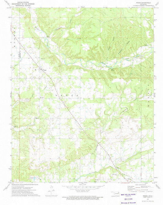 1972 Peggs, OK - Oklahoma - USGS Topographic Map