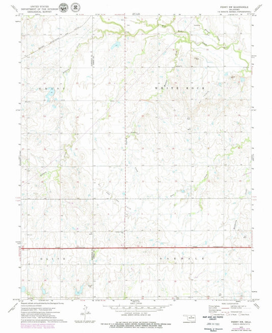 1972 Perry, OK - Oklahoma - USGS Topographic Map