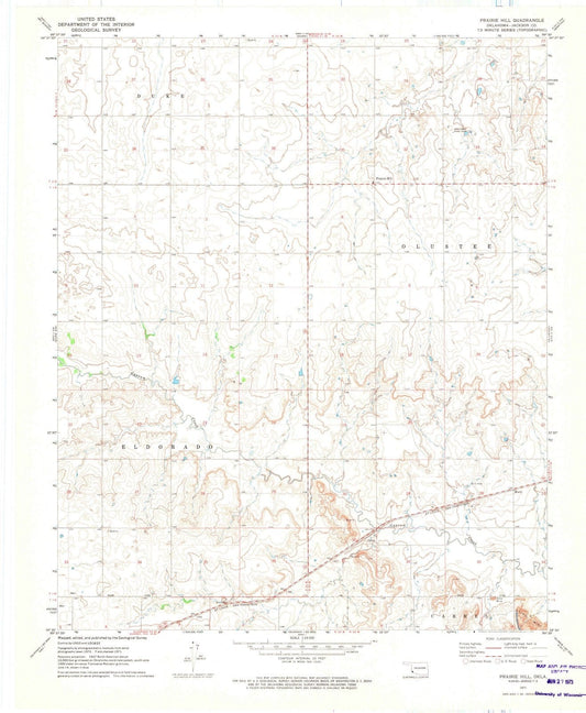 1971 Prairie Hill, OK - Oklahoma - USGS Topographic Map