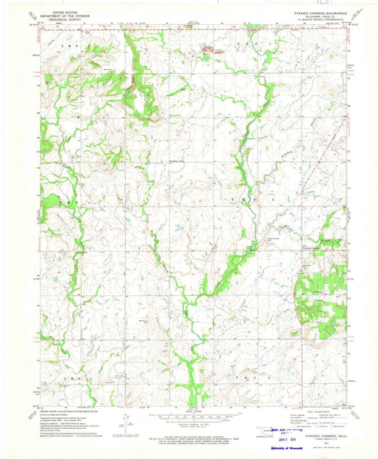 1971 Pyramid Corners, OK - Oklahoma - USGS Topographic Map