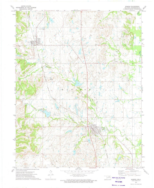 1972 Ramona, OK - Oklahoma - USGS Topographic Map