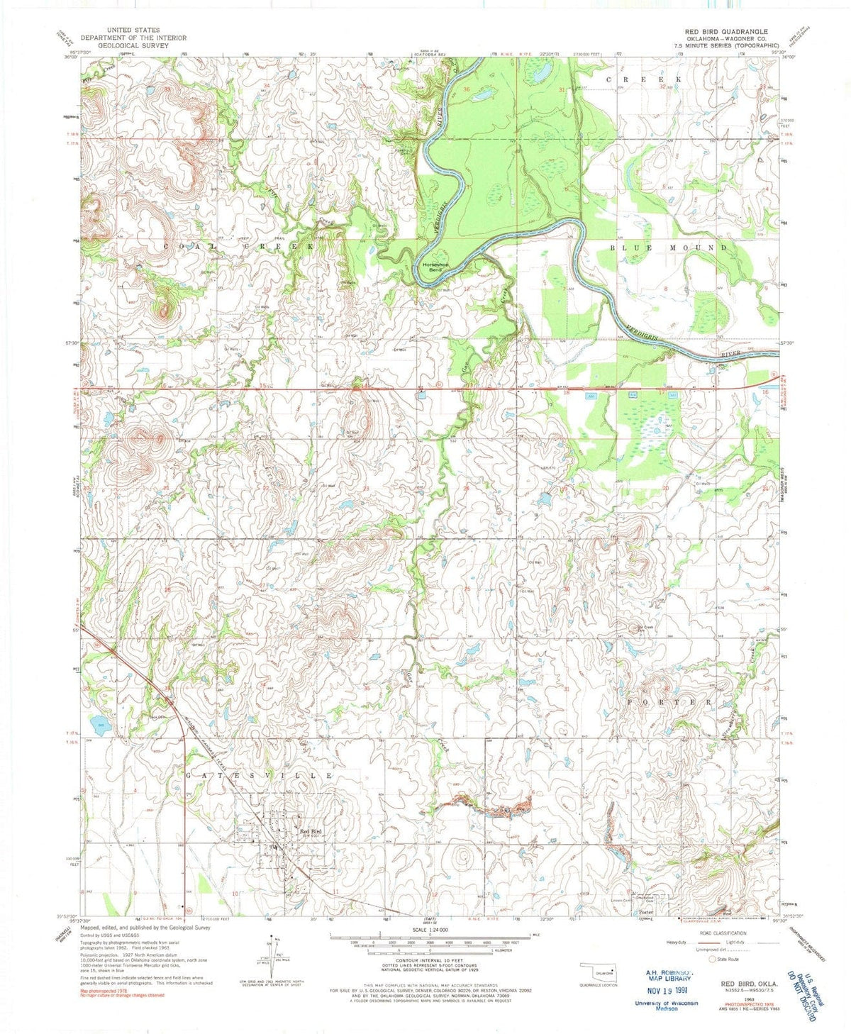 1963 Red Bird, OK - Oklahoma - USGS Topographic Map