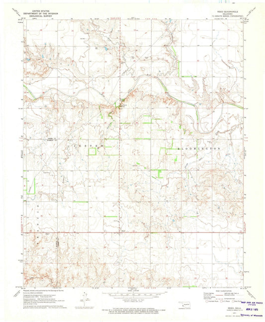1971 Reed, OK - Oklahoma - USGS Topographic Map