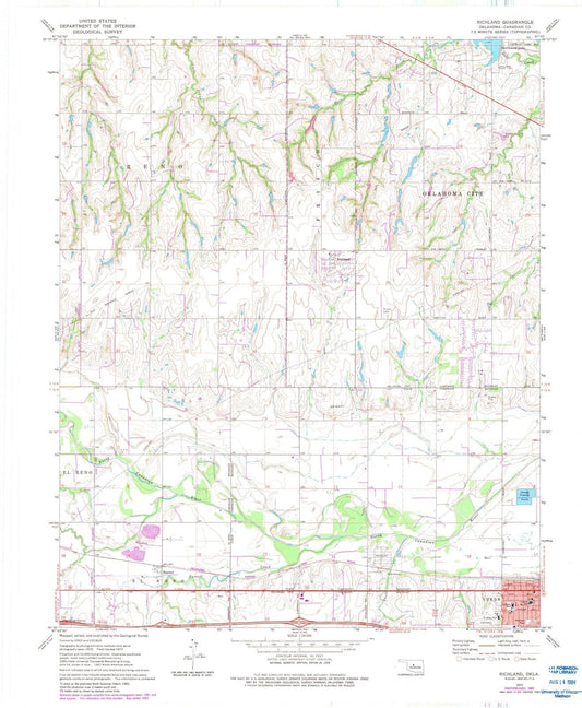1972 Richland, OK - Oklahoma - USGS Topographic Map