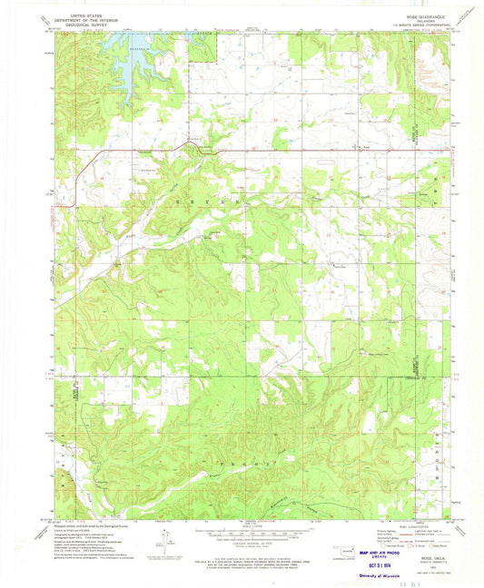1972 Rose, OK - Oklahoma - USGS Topographic Map