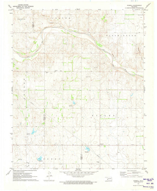 1971 Russell, OK - Oklahoma - USGS Topographic Map