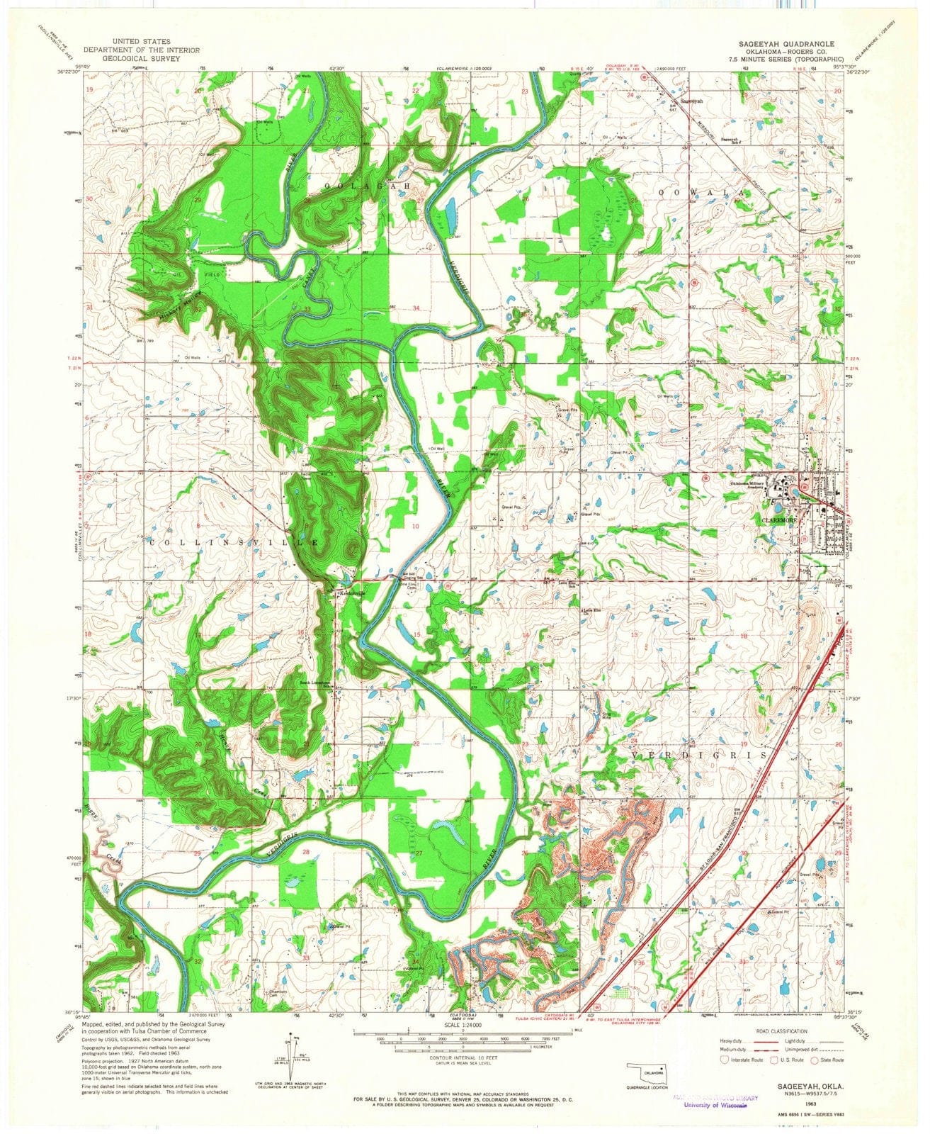 1963 Sageeyah, OK - Oklahoma - USGS Topographic Map