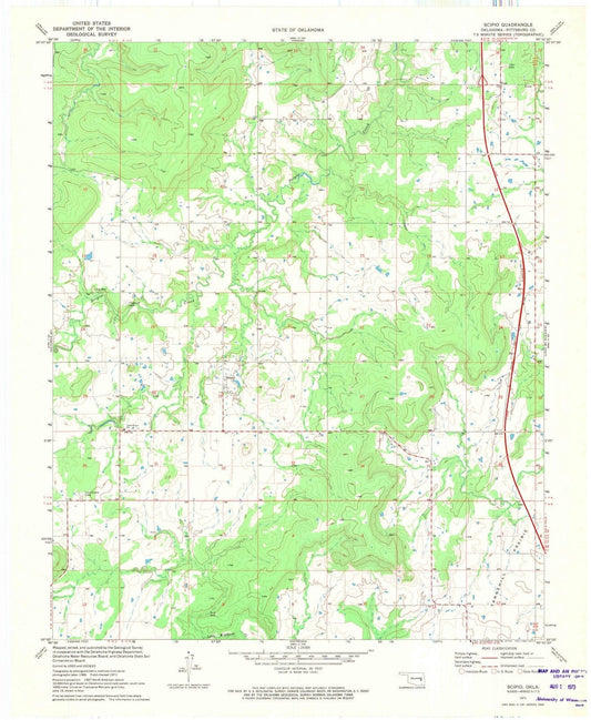 1971 Scipio, OK - Oklahoma - USGS Topographic Map