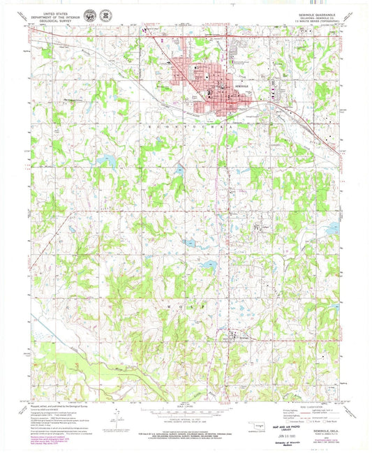 1972 Seminole, OK - Oklahoma - USGS Topographic Map