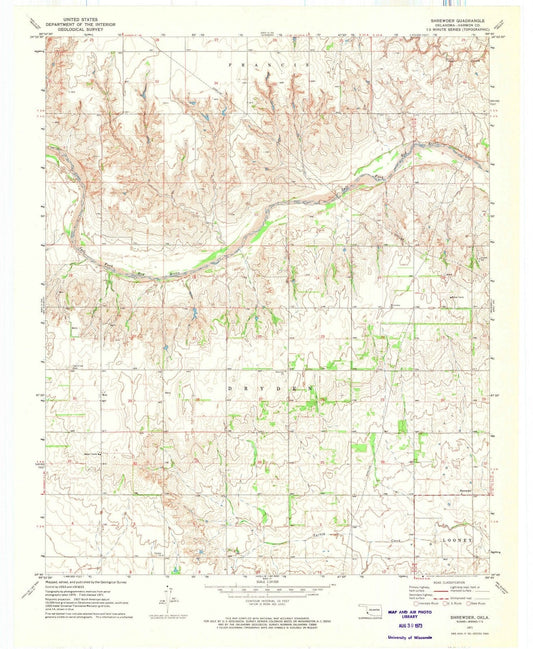 1971 Shrewder, OK - Oklahoma - USGS Topographic Map