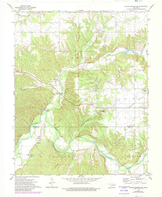 1972 Siloam Springs, OK - Oklahoma - USGS Topographic Map