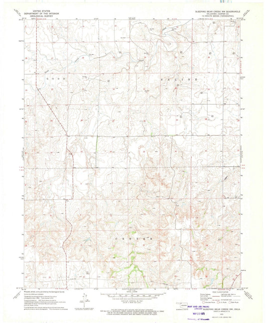 1970 Sleeping Bear Creek, OK - Oklahoma - USGS Topographic Map
