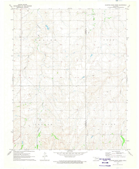 1971 Sleeping Bear Creek, OK - Oklahoma - USGS Topographic Map