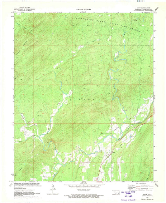 1972 Snow, OK - Oklahoma - USGS Topographic Map