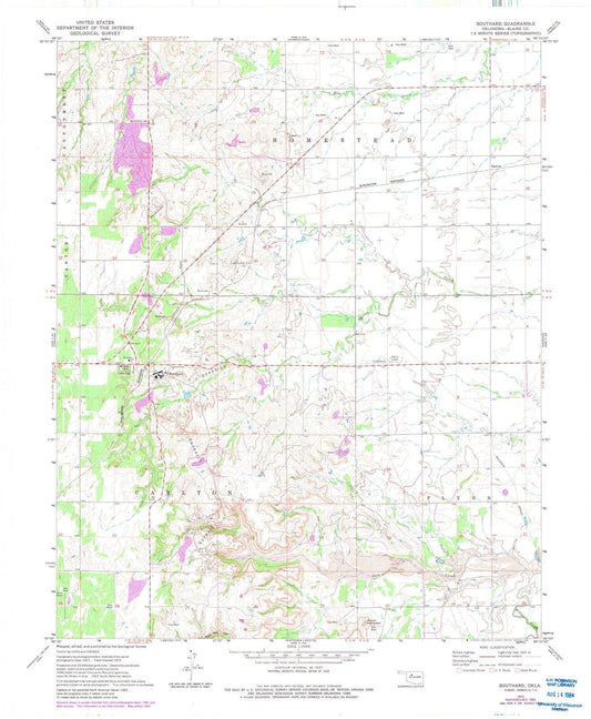 1972 Southard, OK - Oklahoma - USGS Topographic Map