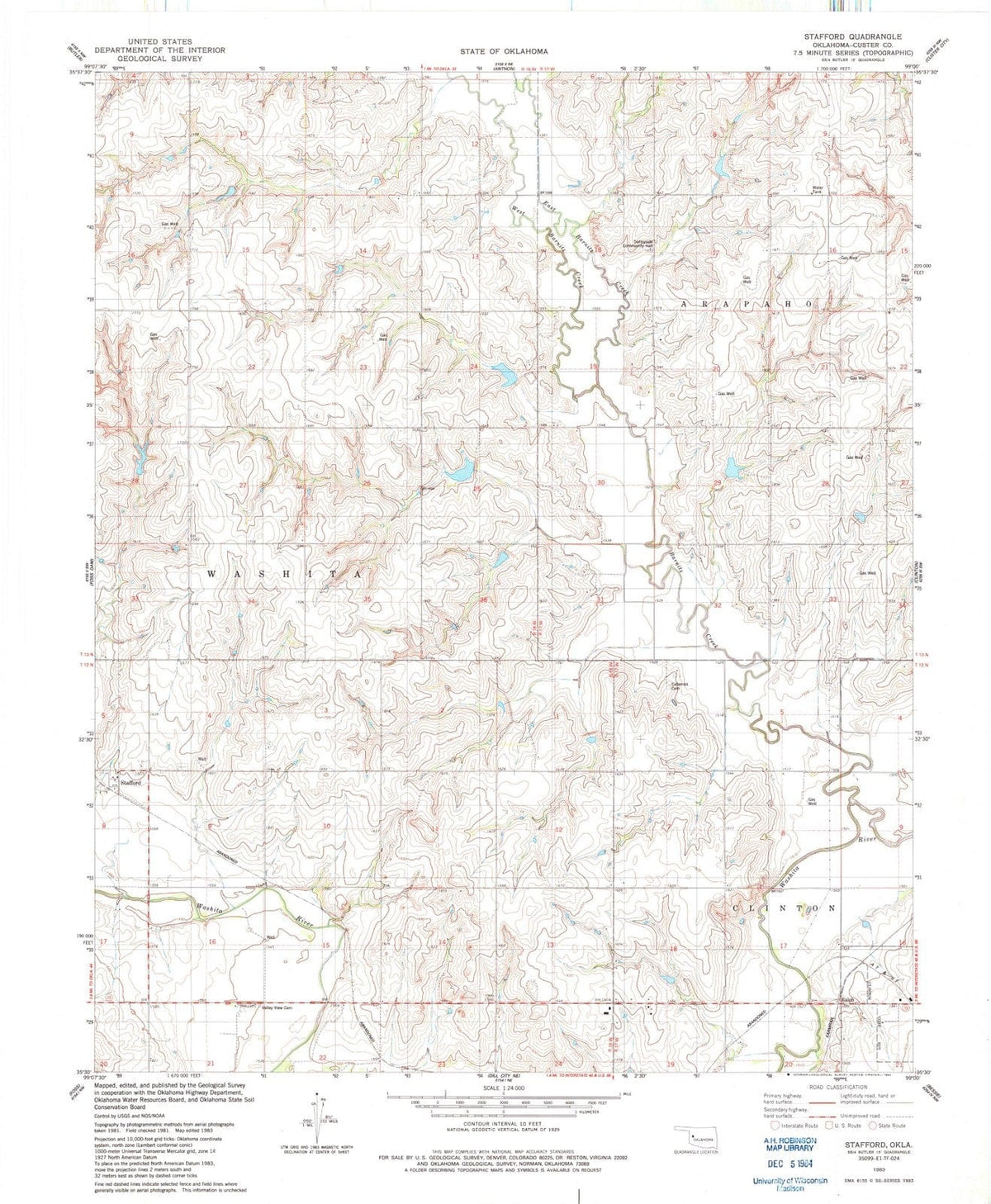 1983 Stafford, OK - Oklahoma - USGS Topographic Map