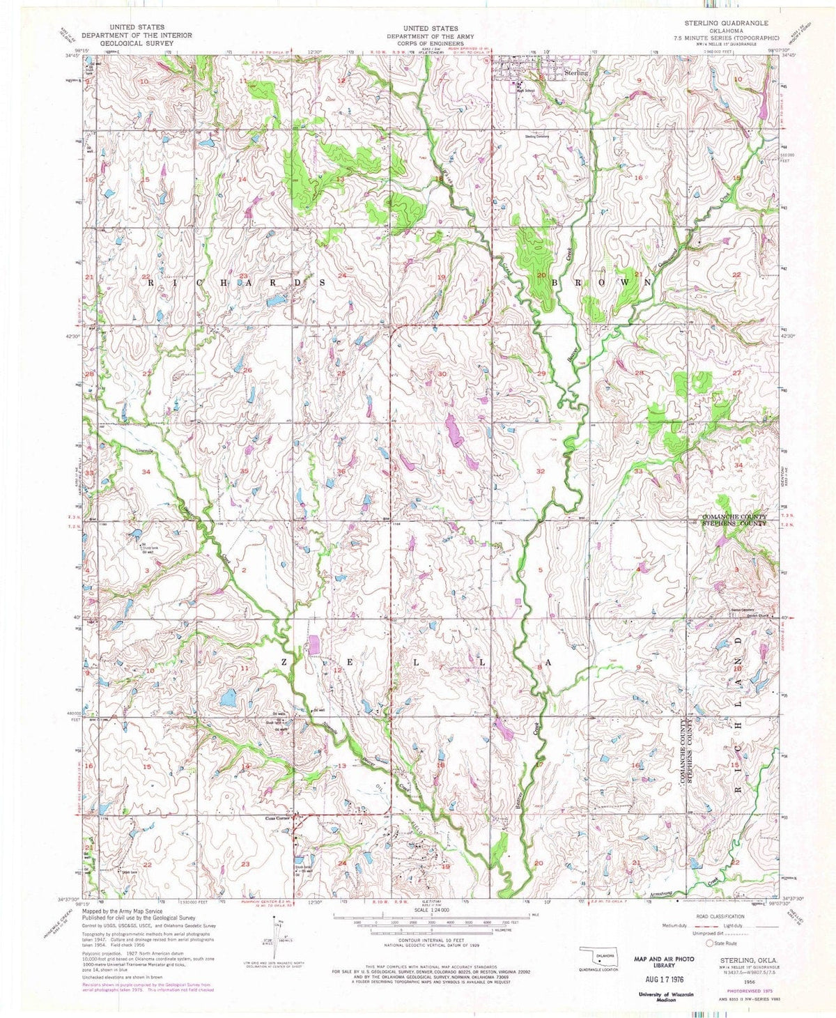 1956 Sterling, OK - Oklahoma - USGS Topographic Map