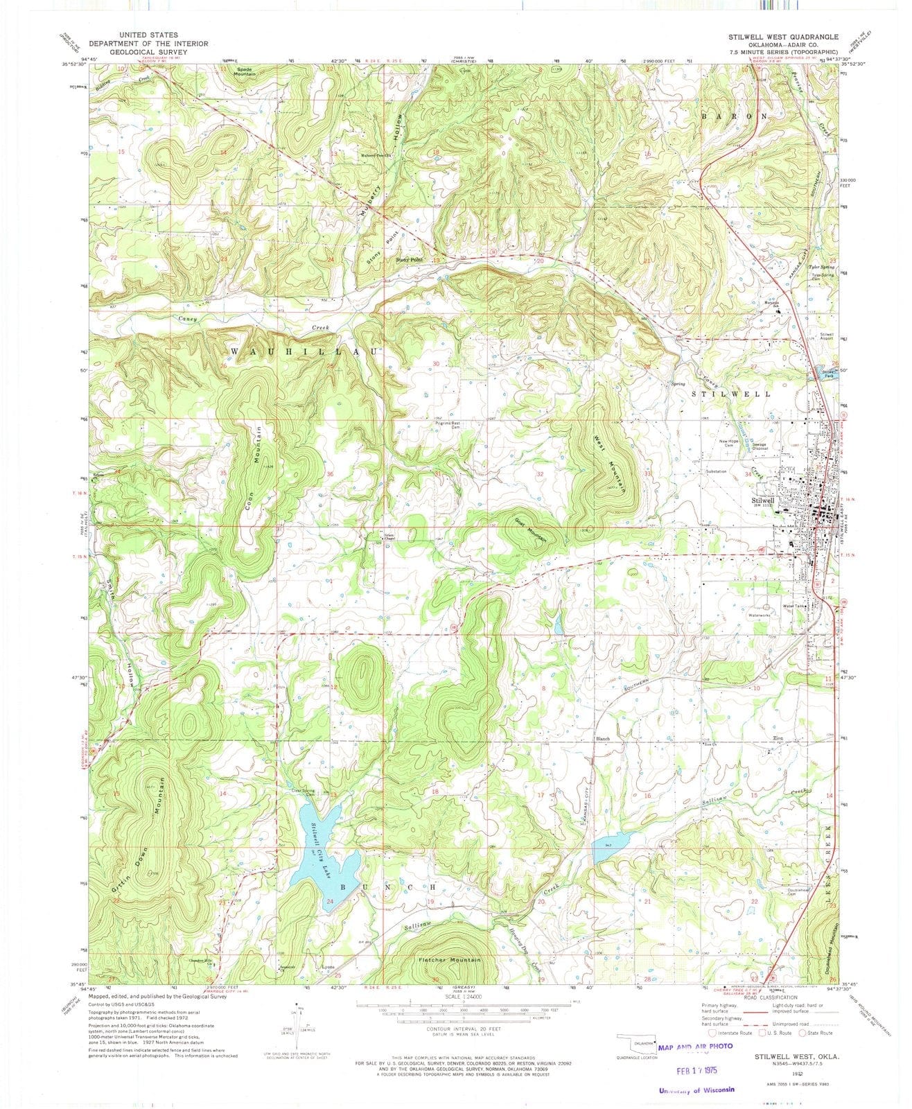 1972 Stilwell West, OK - Oklahoma - USGS Topographic Map