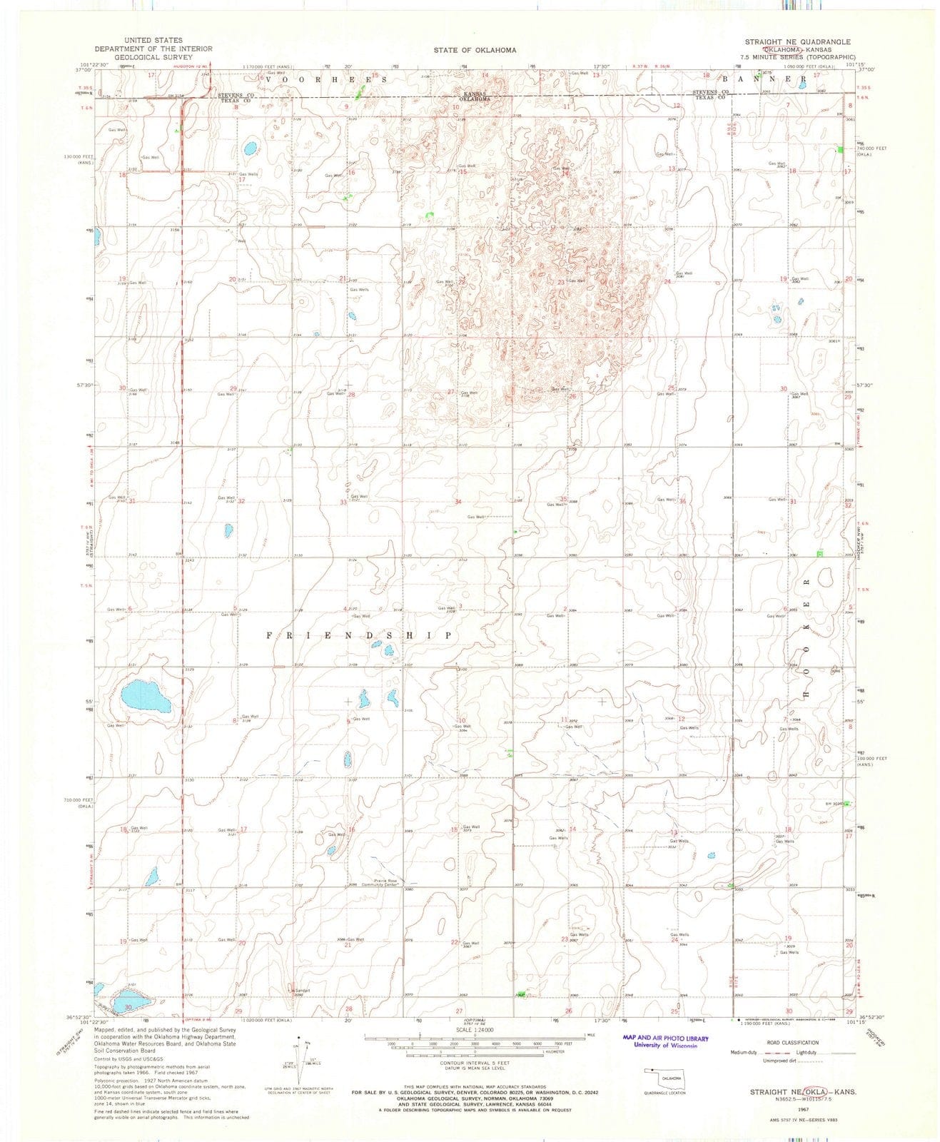 1967 Straight, OK - Oklahoma - USGS Topographic Map