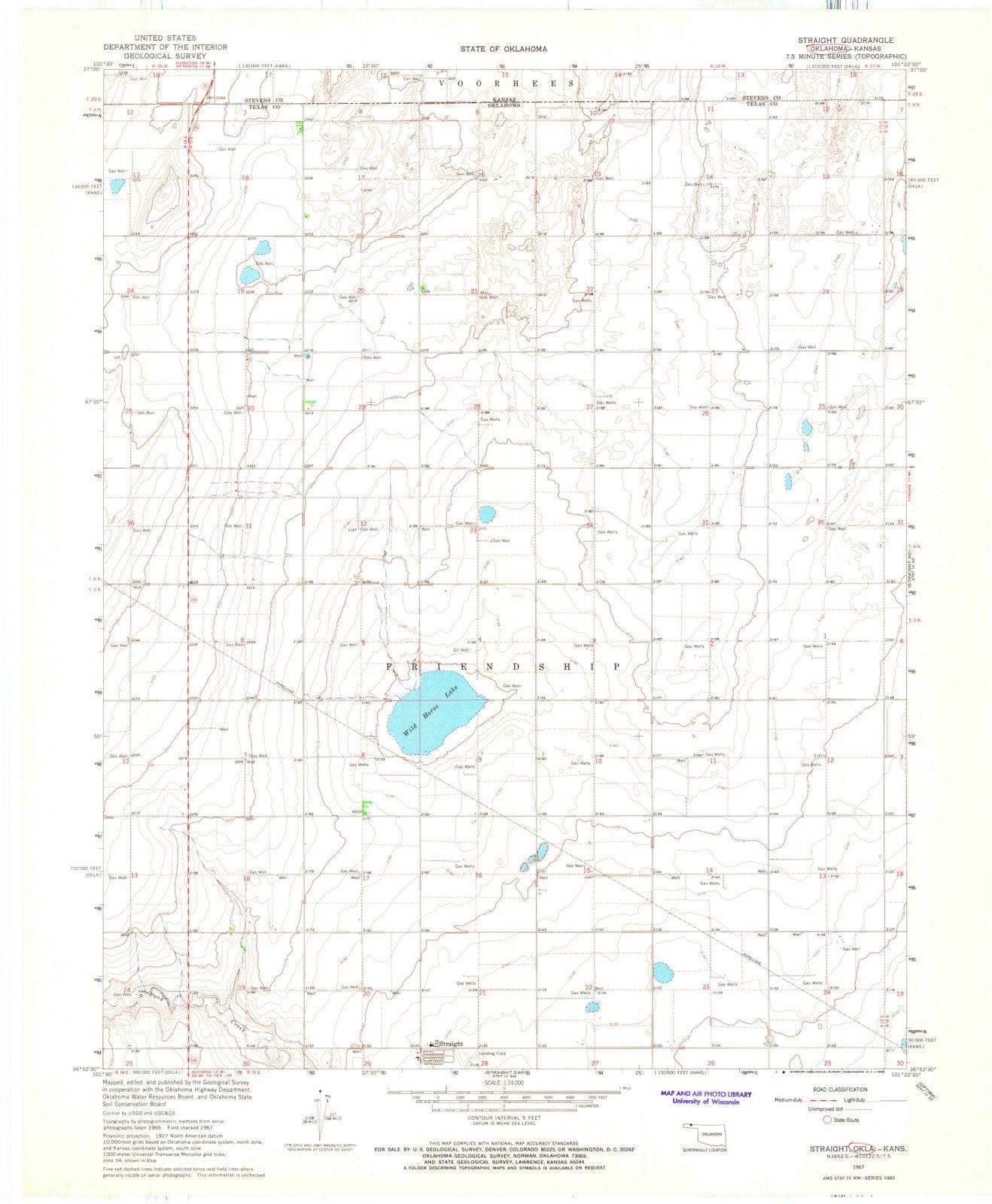 1967 Straight, OK - Oklahoma - USGS Topographic Map v3