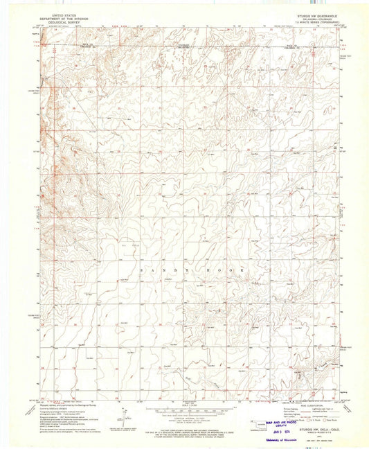1971 Sturgis, OK - Oklahoma - USGS Topographic Map